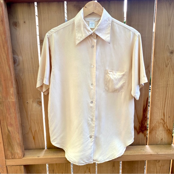 Express Tops - Vintage Silk Express Button-up Top Size Small